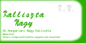 kalliszta nagy business card